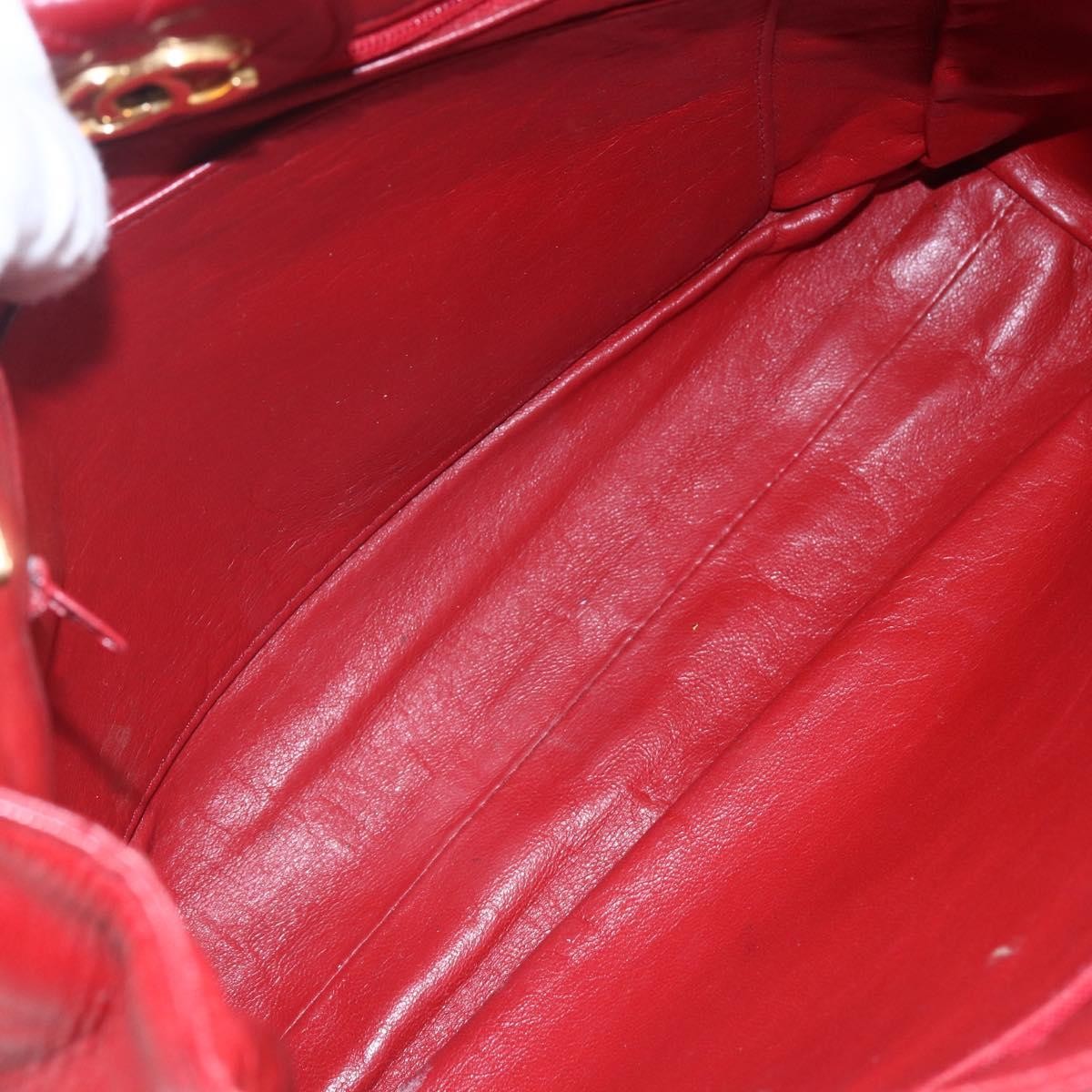 Chanel Vintage Shopping Tote Quilted Lambskin, RED, LEATHER, Tote bag