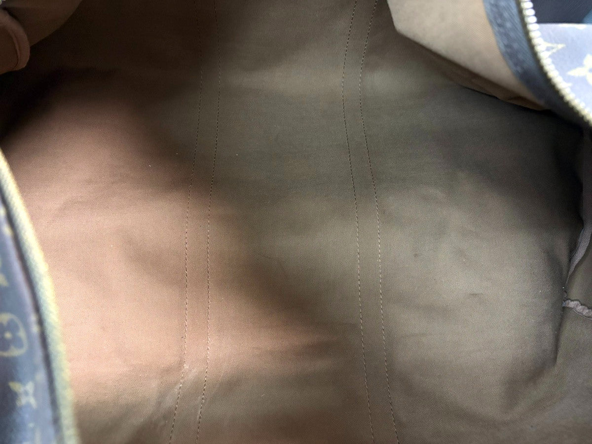 Louis Vuitton Keepall Bag Monogram Canvas, BROWN, LEATHER, Travel bag