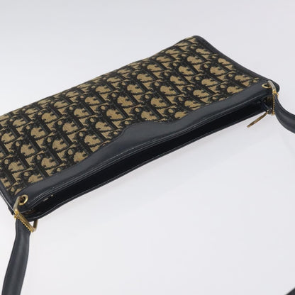 Christian Dior Vintage Trotter Shoulder Bag Canvas, NAVY, CANVAS, Shoulder bag