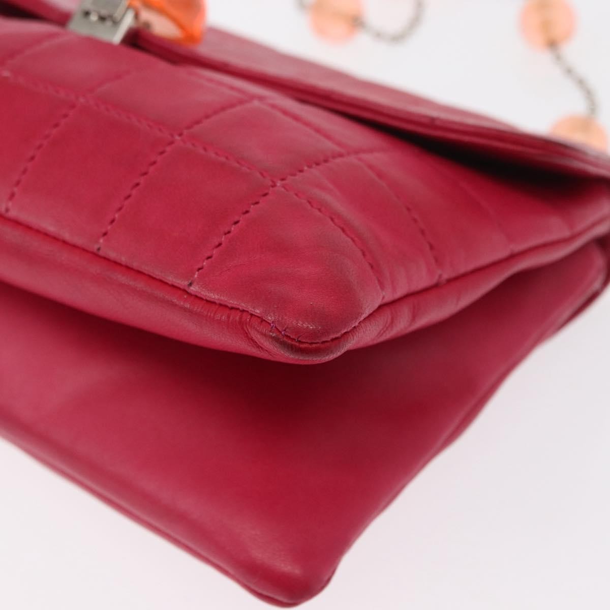 Chanel Chocolate Bar CC Clutch Quilted Leather, PINK, LEATHER, Clutche & pouche