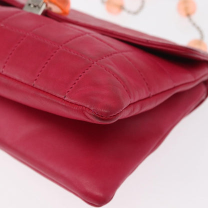 Chanel Chocolate Bar CC Clutch Quilted Leather, PINK, LEATHER, Clutche & pouche