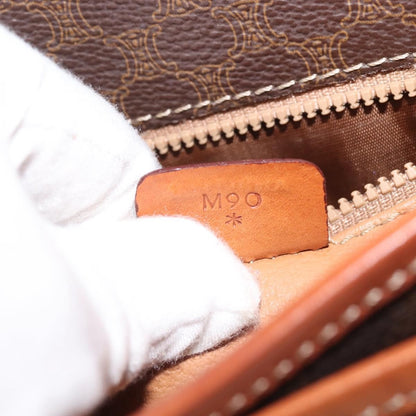 Celine Macadam Shoulder Bag PVC Leather, BROWN, CANVAS, Shoulder bag