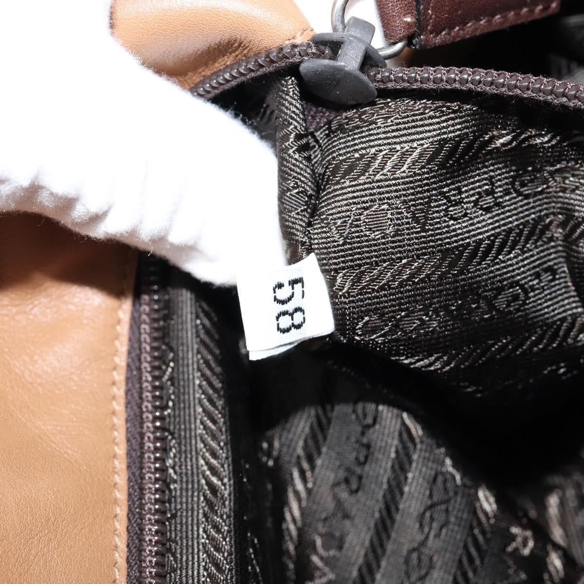 Prada Vintage Shoulder Bag Leather, BROWN, LEATHER, Shoulder bag