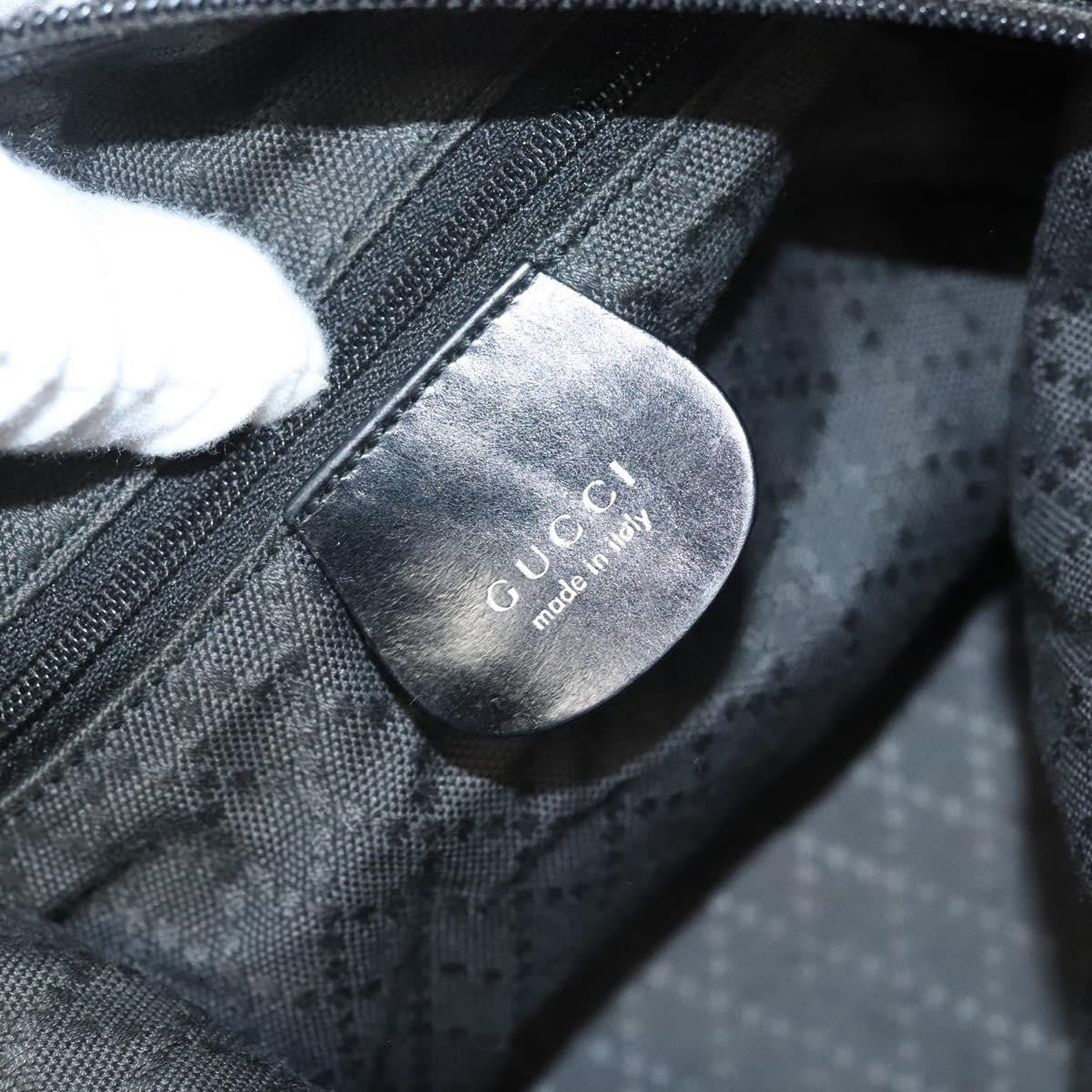 Gucci Vintage Bamboo Handle Bag Nylon, BLACK, NYLON, Handbag