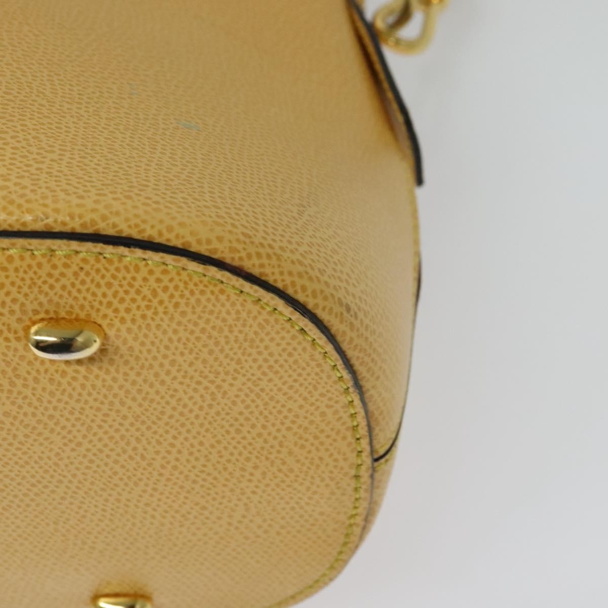 Celine Handbag Leather, YELLOW, LEATHER, Handbag