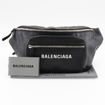 Balenciaga Everyday Waist Bag Leather, BLACK, LEATHER, Crossbody bag