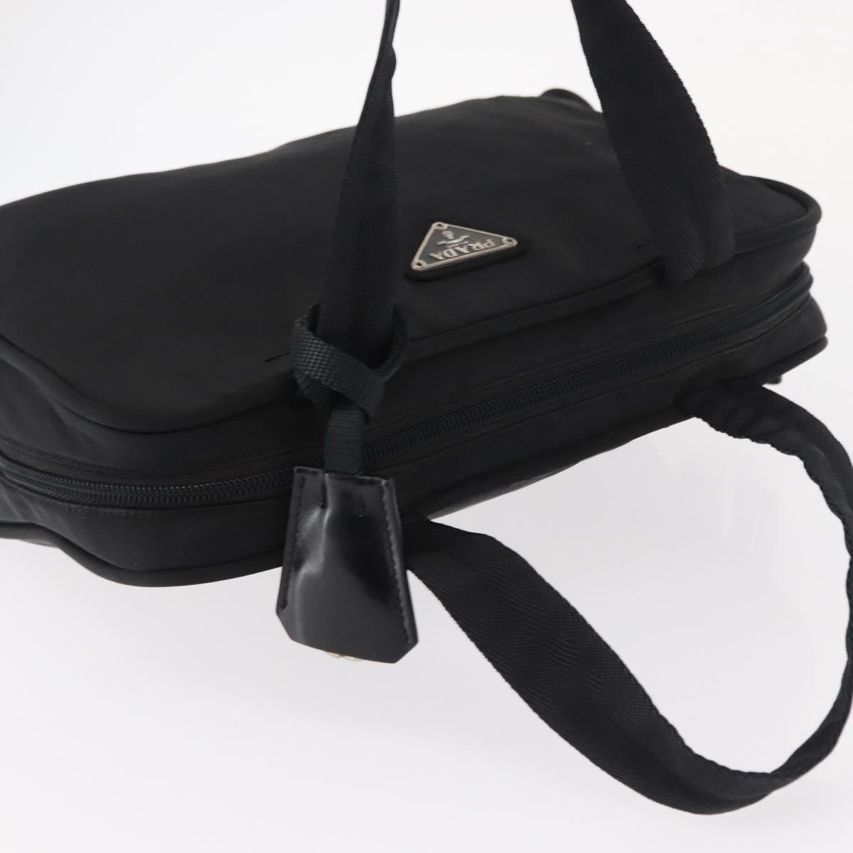 Prada Bowling Shoulder Bag Tessuto, BLACK, NYLON, Shoulder bag