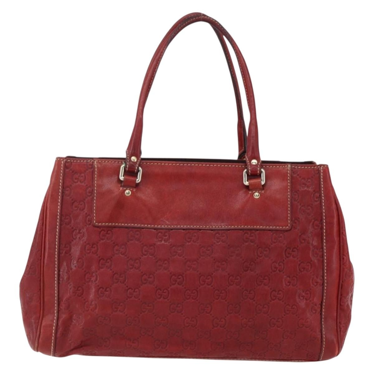 Gucci Vintage tote Leather, RED, LEATHER, Tote bag