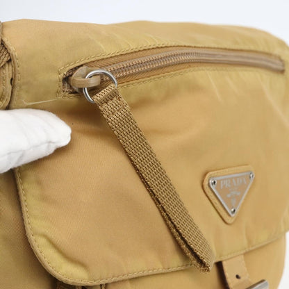 Prada Buckle Messenger Bag Tessuto, BEIGE, NYLON, Shoulder bag