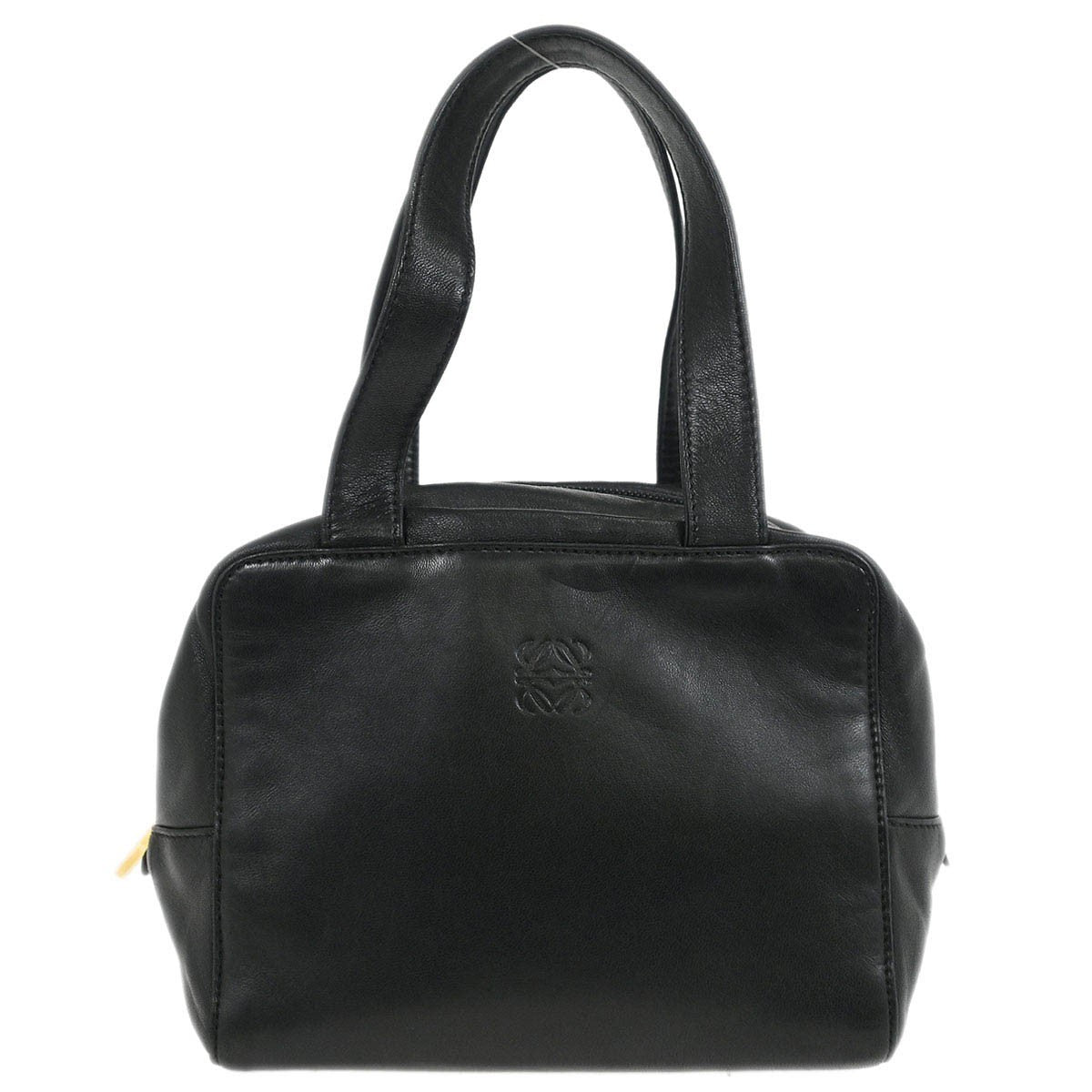 Loewe Anagram handbag Leather, BLACK, LEATHER, Handbag