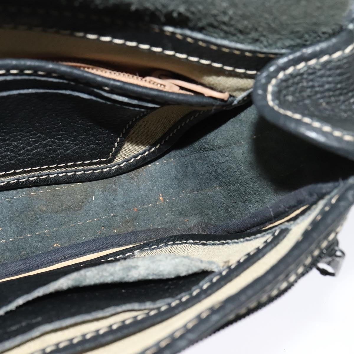 Celine Shoulder Bag Leather, BLACK, LEATHER, Shoulder bag