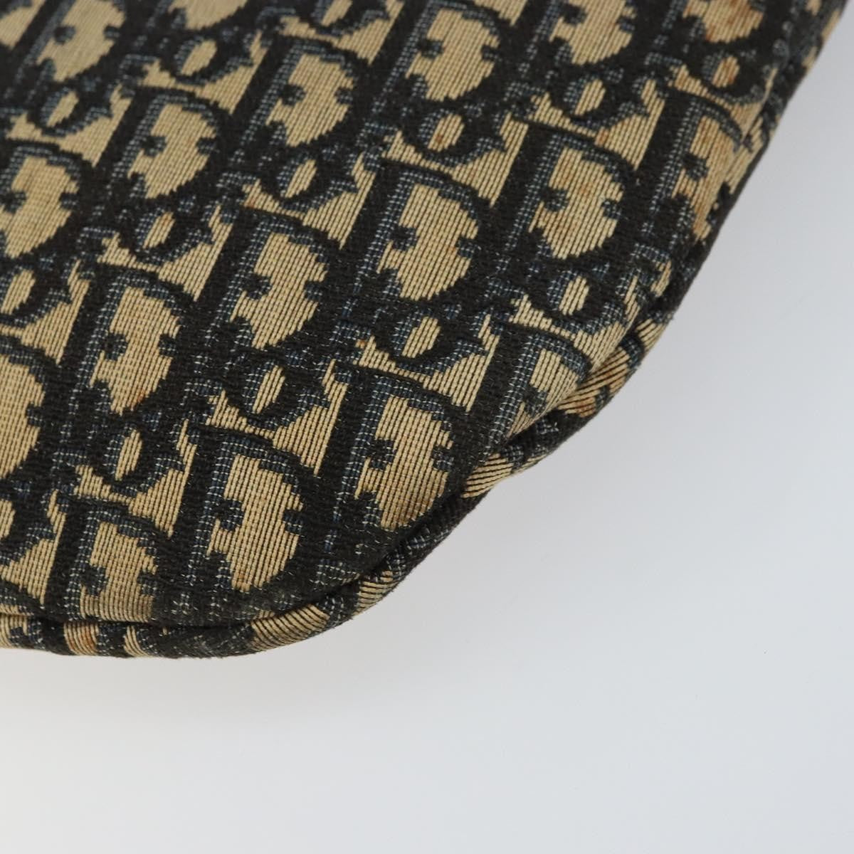 Christian Dior Vintage Trotter Shoulder Bag Canvas, NAVY, CANVAS, Shoulder bag