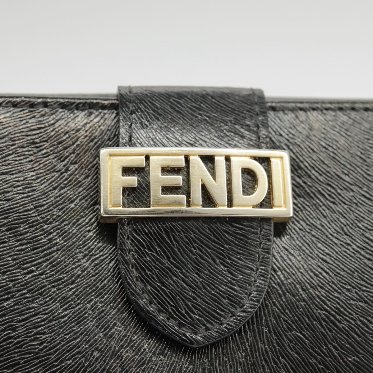 Fendi Bifold Flat Wallet Joshua Vides Printed Leather, BLACK, LEATHER, Wallets