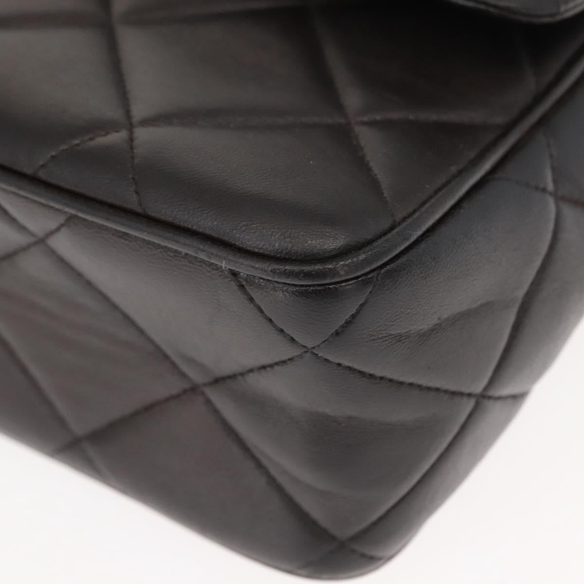 Chanel Vintage CC Square Flap Bag Quilted Lambskin, BROWN, LEATHER, Shoulder bag