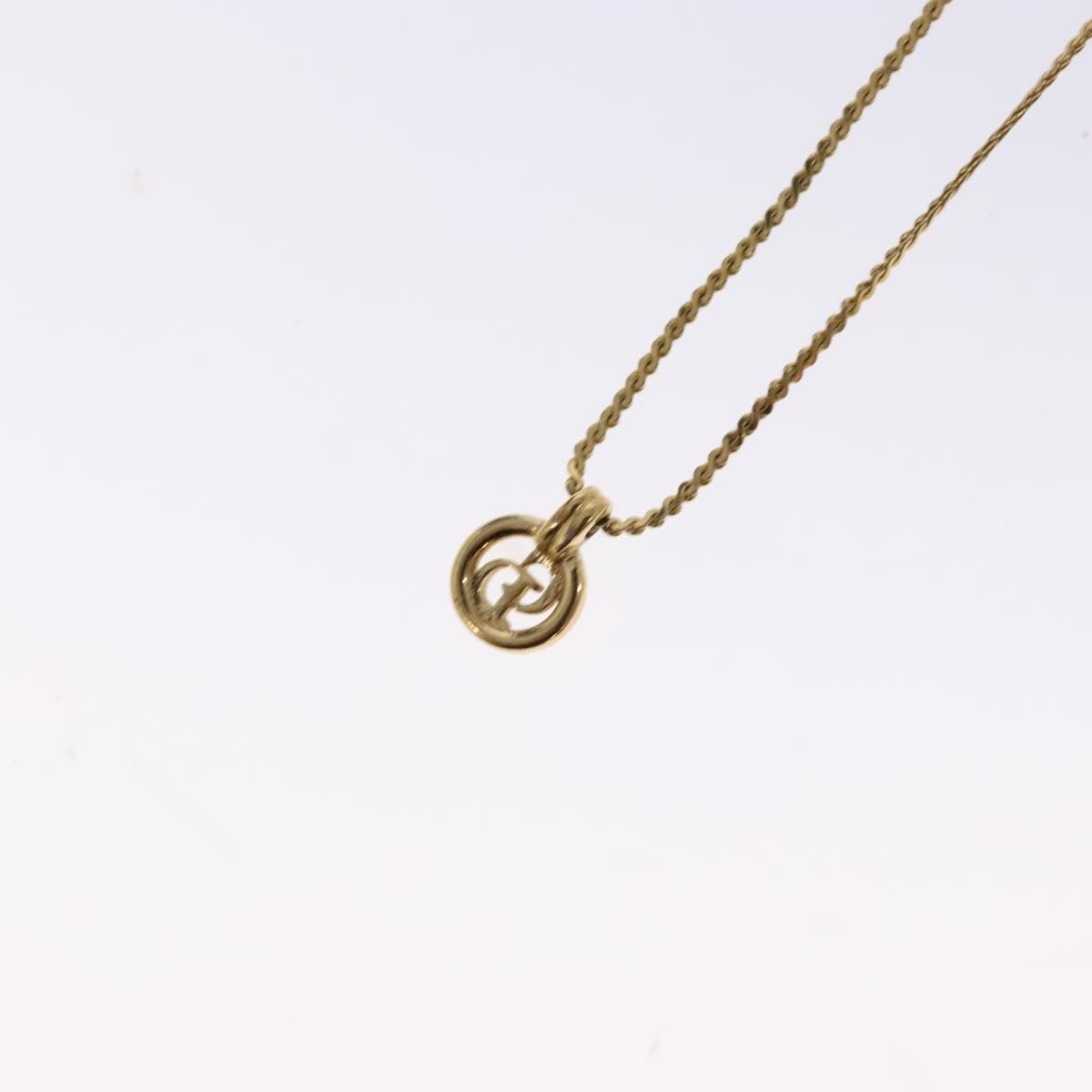 Christian Dior CD Round Pendant Necklace Metal, GOLD, METAL, Necklace