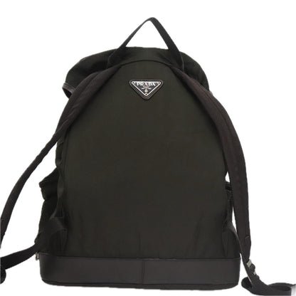 Prada Double Front Pocket Backpack Tessuto, Khaki, Nylon, Backpack