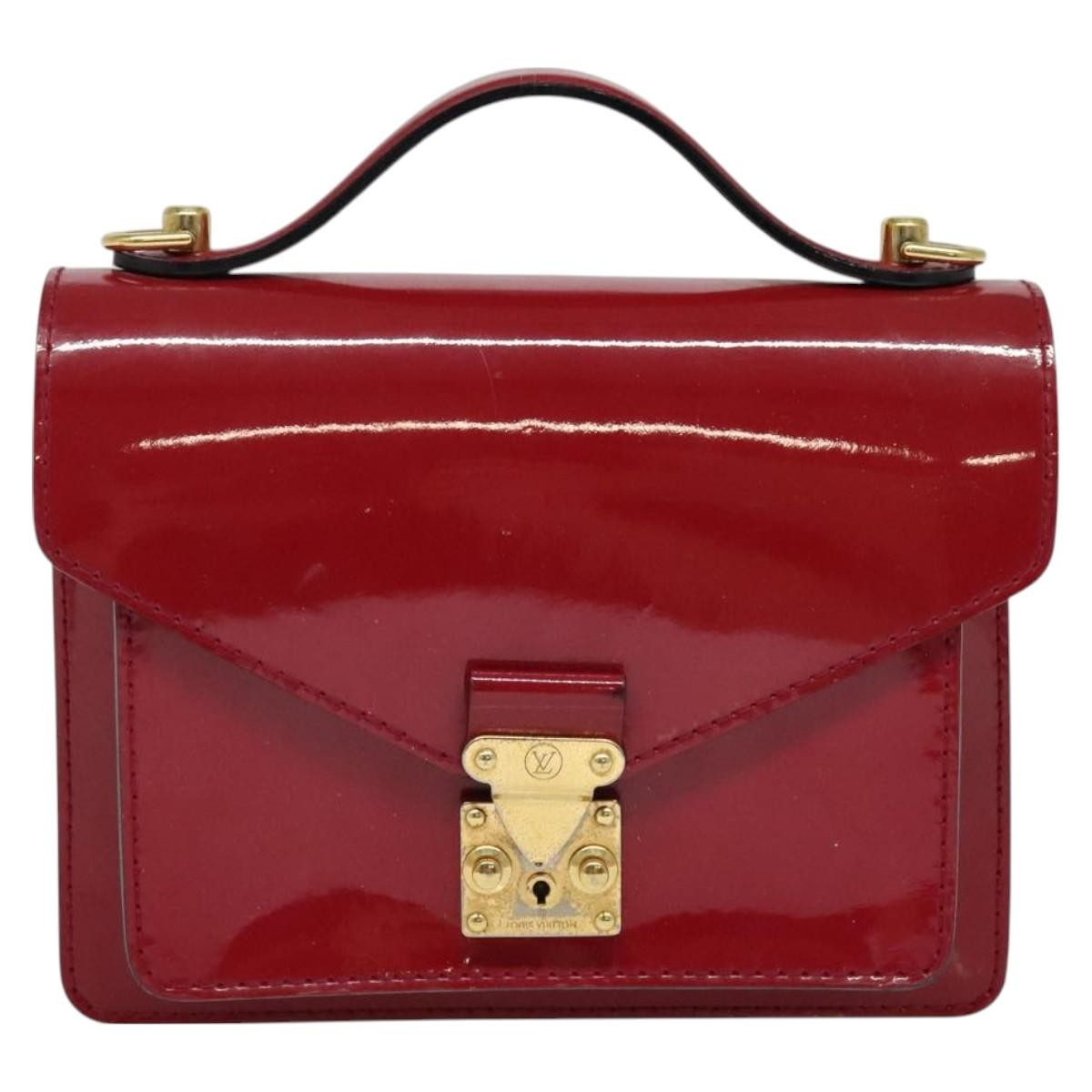 Louis Vuitton Monceau Handbag Vernis, BURGUNDY, PATENT_LEATHER, Handbag