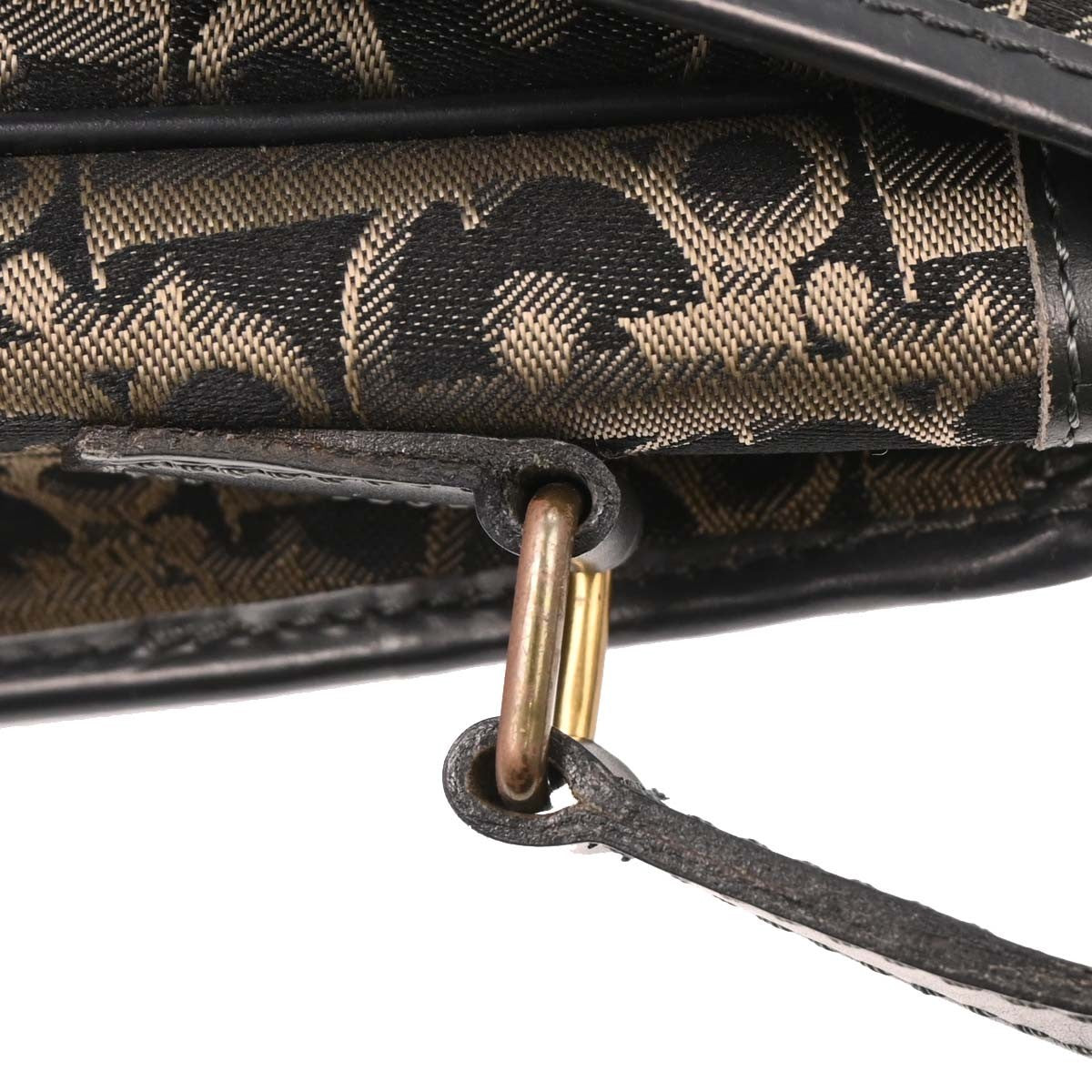 Christian Dior Vintage Trotter Flap Shoulder Bag Diorissimo Canvas, BLACK, CANVAS, Shoulder bag