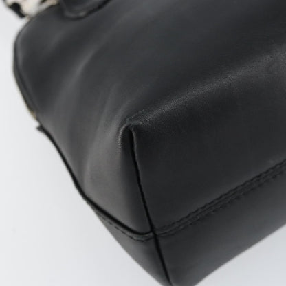 Salvatore Ferragamo Gancini handbag Leather, BLACK, LEATHER, Handbag