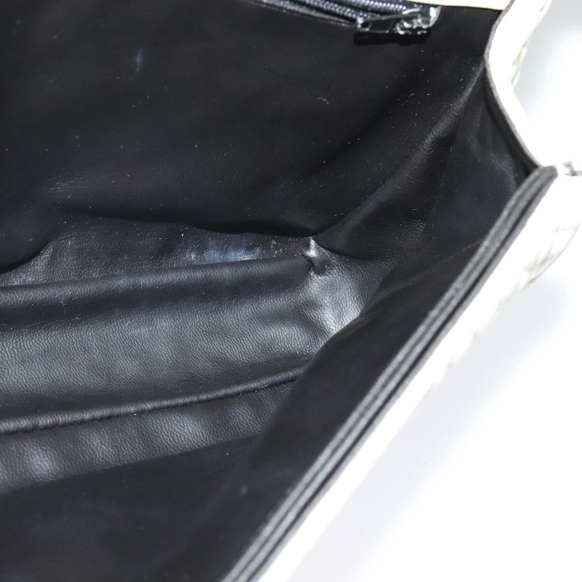 Bally Vintage Chain Shoulder Bag Quilted Leather, WHITE, LEATHER, Shoulder bag