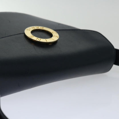 Celine Vintage Circle Logo Crossbody Bag Leather, NAVY, LEATHER, Crossbody bag