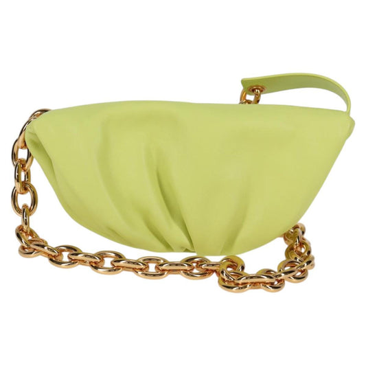 Bottega Veneta The Chain Pouch Leather, YELLOW, LEATHER, Clutche & pouche