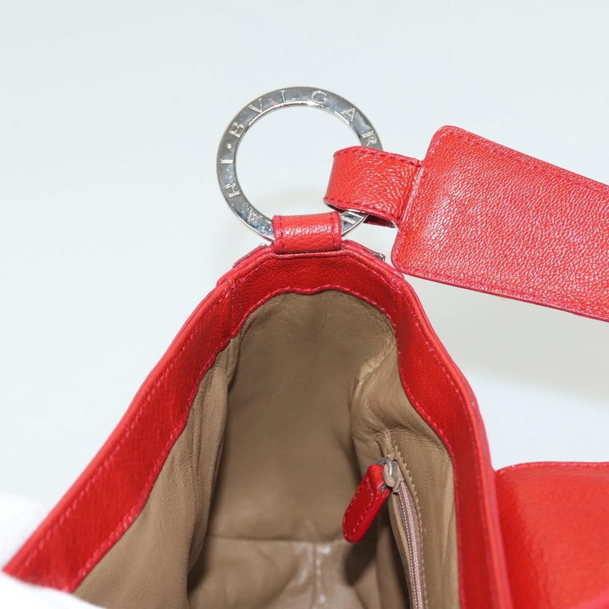 Bvlgari Chandra Top Handle Bag Leather, RED, LEATHER, Shoulder bag