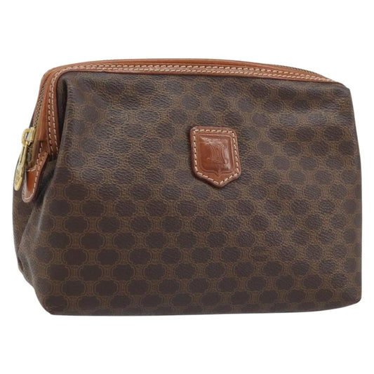 Celine Macadam Pochette Canvas and Leather, Brown, Canvas, Clutch
