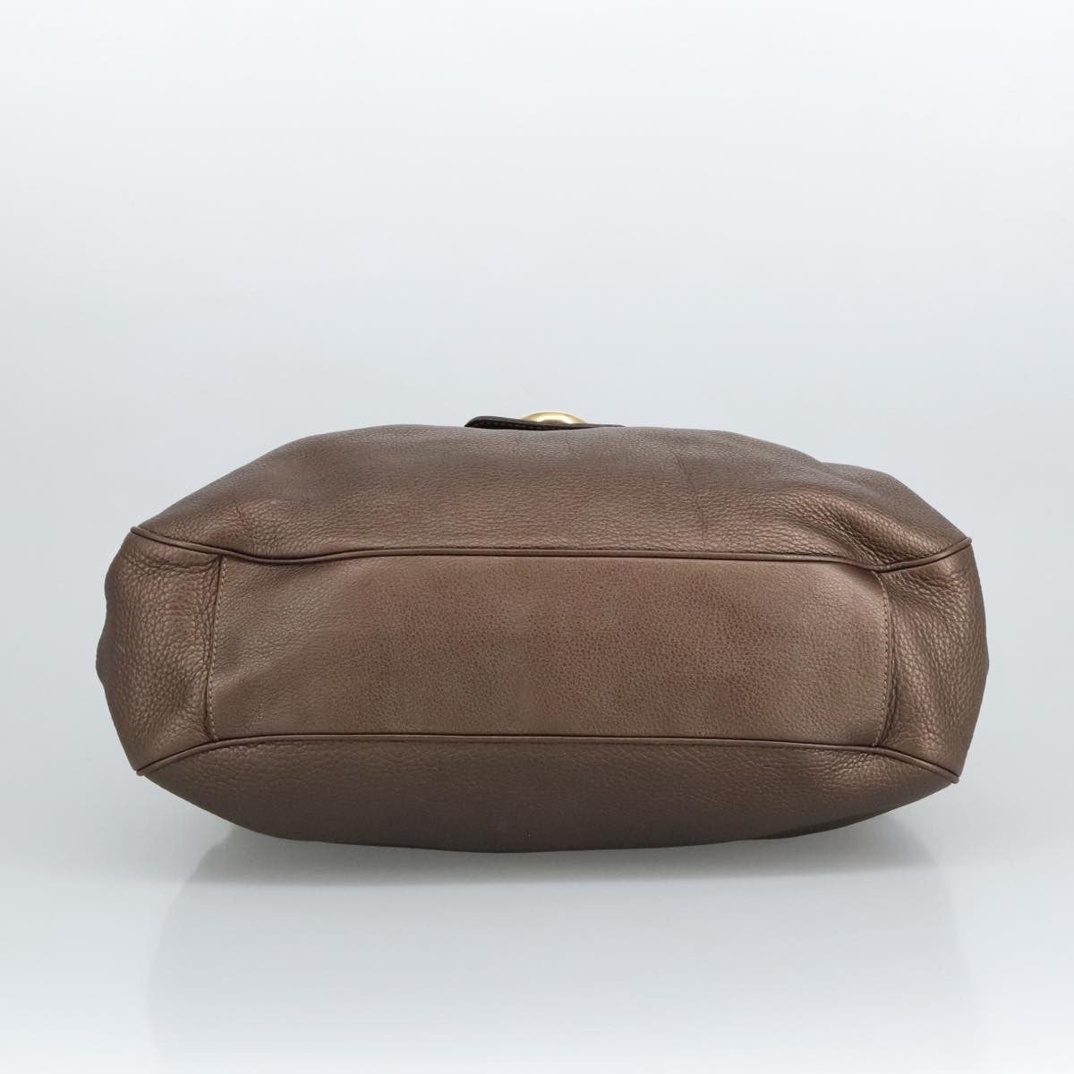 Salvatore Ferragamo Gancini handbag Leather, BROWN, LEATHER, Handbag