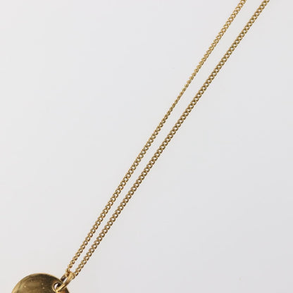 Christian Dior Round Logo Pendant Necklace Metal, GOLD, METAL, Necklace