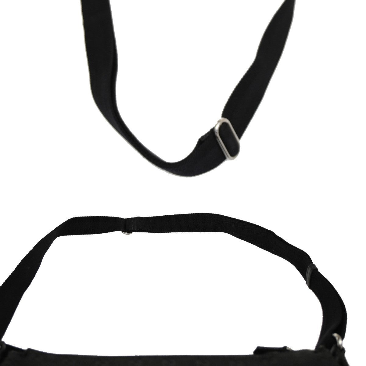 Gucci Zip Messenger Bag GG Canvas with Perforated Leather, BLACK, CANVAS, Shoulder bag