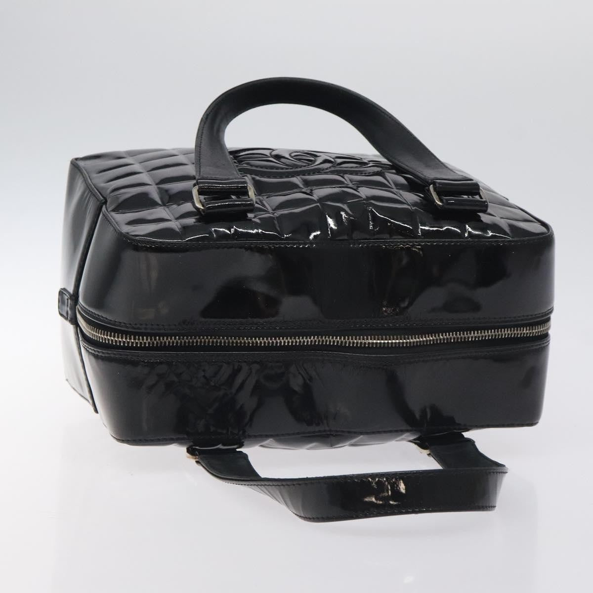 Chanel Chocolate Bar CC Bowler Bag Quilted Patent, BLACK, PATENT_LEATHER, Handbag