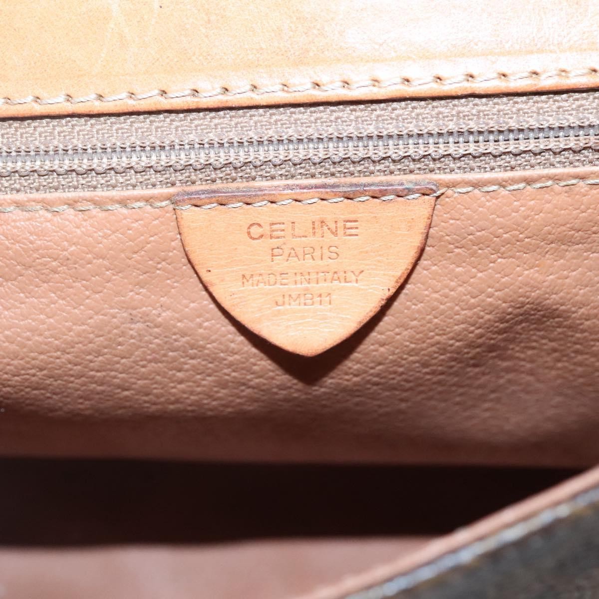 Celine Vintage Macadam Shoulder Bag Canvas and Leather, BROWN, CANVAS, Shoulder bag