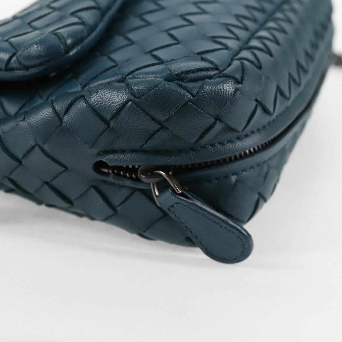 Bottega Veneta Expandable Chain Crossbody Bag Intrecciato Nappa, BLUE, LEATHER, Crossbody bag