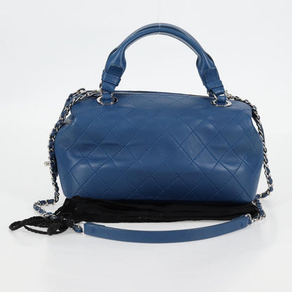 Chanel Doctor Bowling Bag Quilted Calfskin, BLUE, LEATHER, Handbag