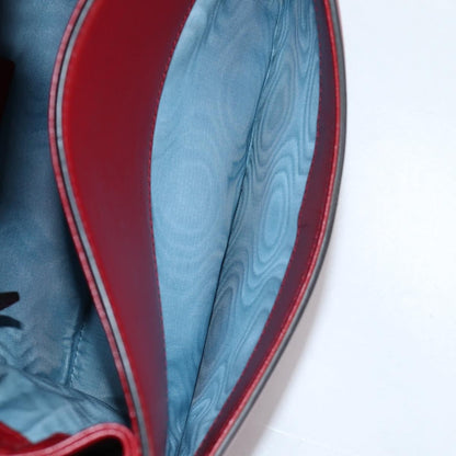 Gucci GG Ring Shoulder Bag Leather, RED, LEATHER, Shoulder bag