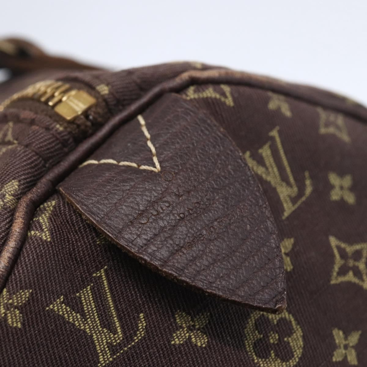 Louis Vuitton Speedy Handbag Mini Lin, BROWN, CANVAS, Handbag