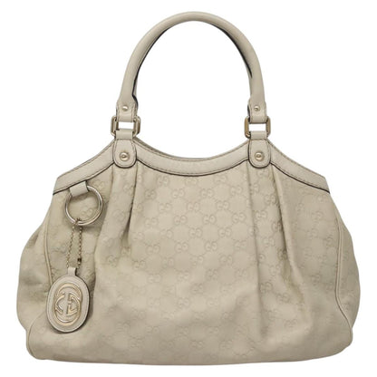 Gucci Sukey Tote Leather, WHITE, LEATHER, Handbag