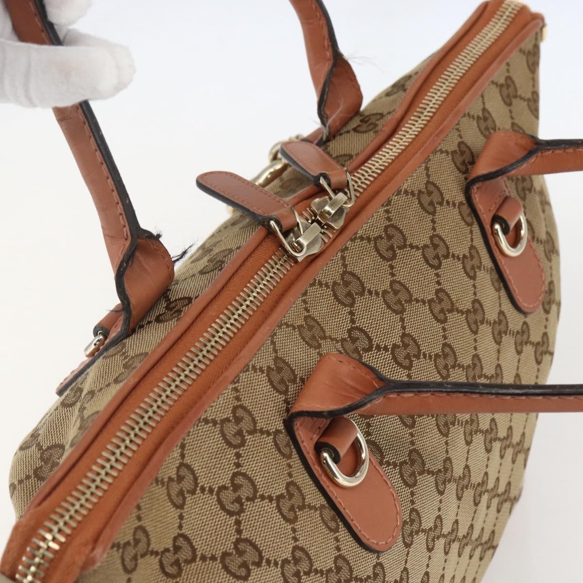Gucci Vintage tote Canvas, BROWN, CANVAS, Tote bag