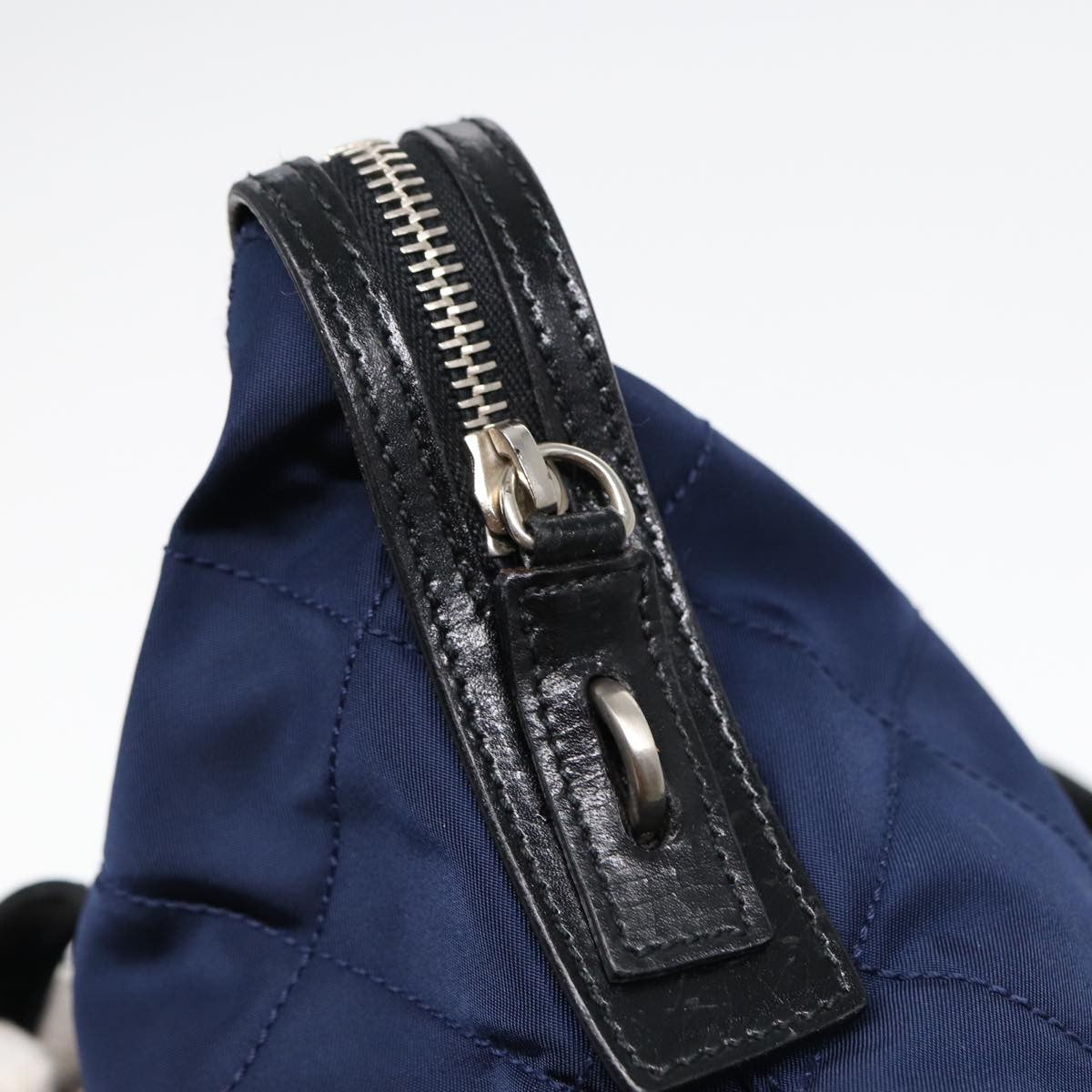 Prada Vintage Shoulder Bag Quilted Tessuto, NAVY, NYLON, Shoulder bag