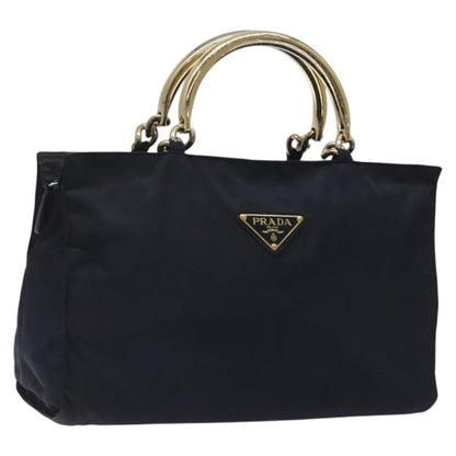 Prada Metal Handles Tote Tessuto, NAVY, NYLON, Tote bag