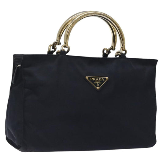Prada Metal Handles Tote Tessuto, NAVY, NYLON, Tote bag