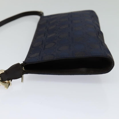 Salvatore Ferragamo Gancini handbag Canvas, NAVY, CANVAS, Handbag