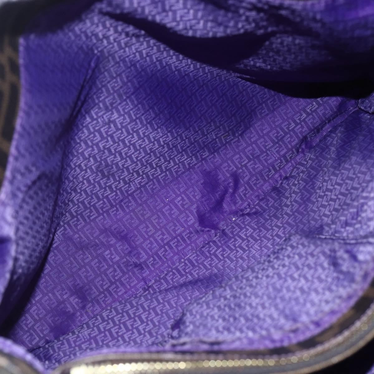 Fendi Compartment Shopping Tote Zucca Coated Canvas, BLACK, PVC, Tote bag