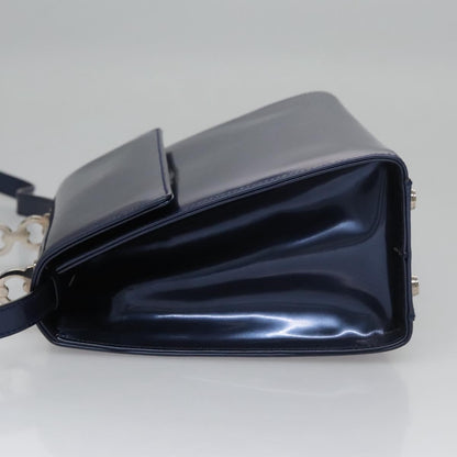 Salvatore Ferragamo Gancini handbag Patent leather, BLUE, PATENT_LEATHER, Handbag