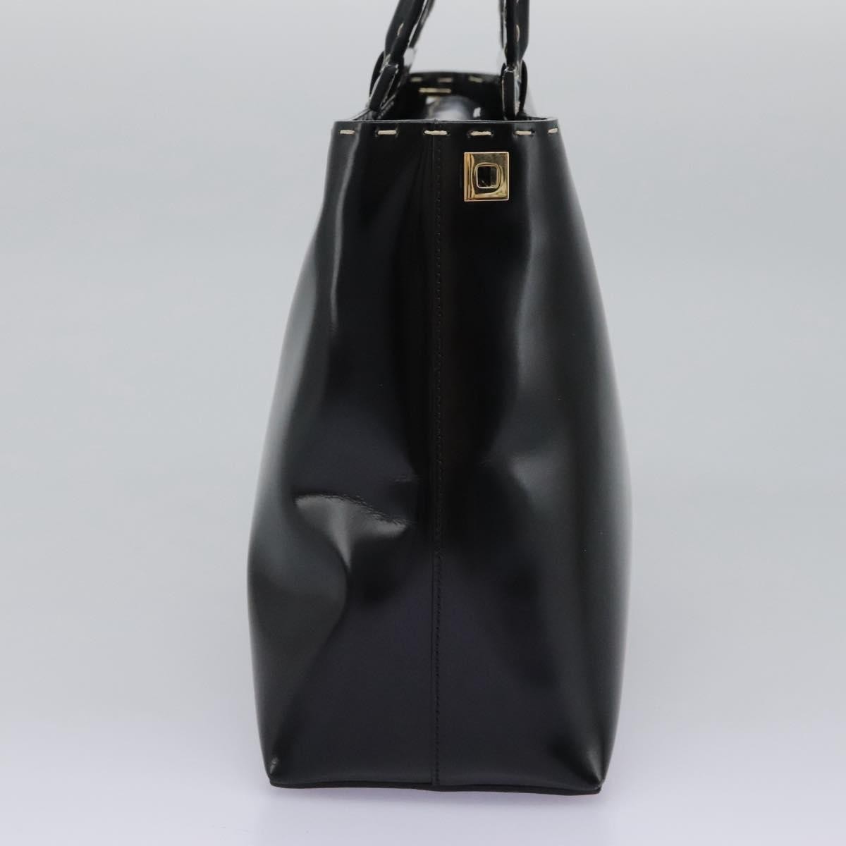 Salvatore Ferragamo Gancini handbag Patent leather, BLACK, PATENT_LEATHER, Handbag