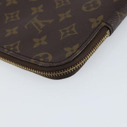 Louis Vuitton Poche Documents Monogram Canvas, BROWN, CANVAS, Clutche & pouche