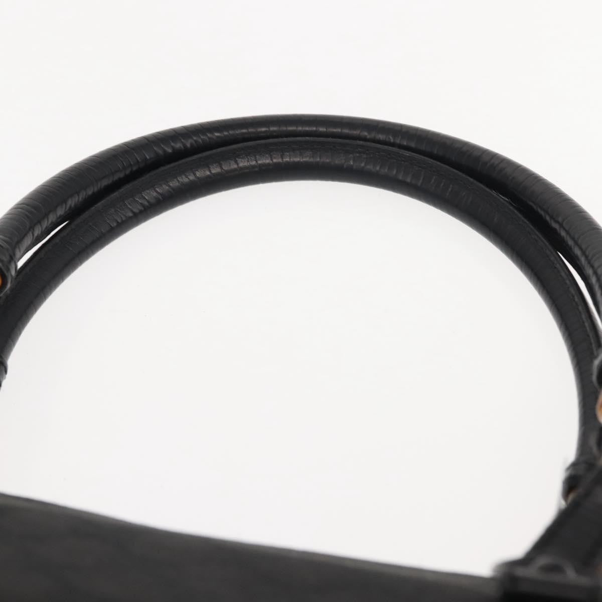 Gucci Vintage Bamboo Handle Bag Canvas, BLACK, CANVAS, Tote bag