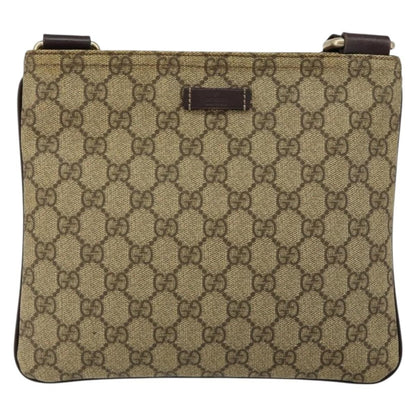 Gucci Flat Messenger Bag GG Canvas, BEIGE, CANVAS, Shoulder bag