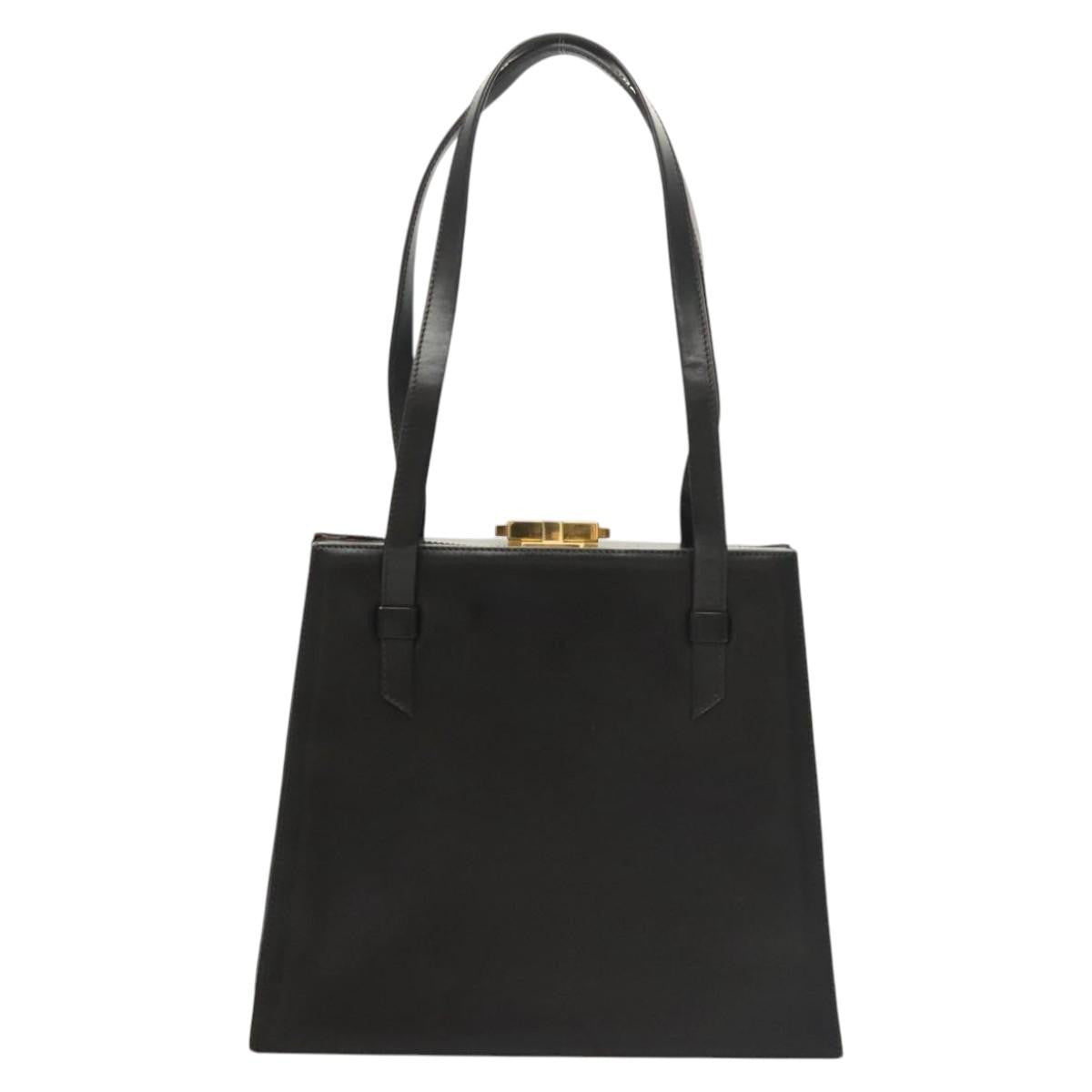 Celine Shoulder Bag Leather, BLACK, LEATHER, Shoulder bag